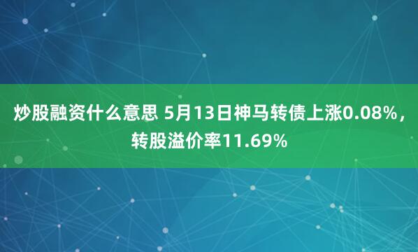 炒股融资什么意思 5月13日神马转债上涨0.08%，转股溢价率11.69%
