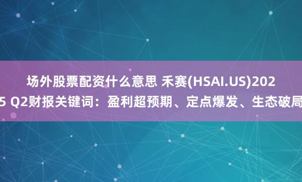 场外股票配资什么意思 禾赛(HSAI.US)2025 Q2财报关键词：盈利超预期、定点爆发、生态破局