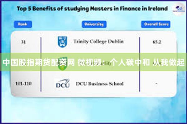 中国股指期货配资网 微视频：个人碳中和 从我做起